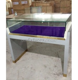 Custom Wooden Retail Store Glass Jewelry Display Table