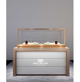Desain Inovatif Toko Perhiasan Kaca Kayu Display Counter Showcase