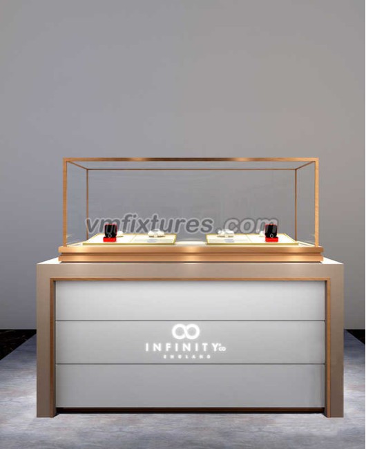 Innovative Design Wooden Glass Jewelry Shop Display Counter Showcase