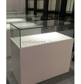 Moderne witte glazen houten sieraden winkel display teller te koop