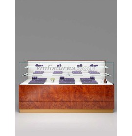 Balcão de exposição de joias de madeira de vidro de madeira premium para venda