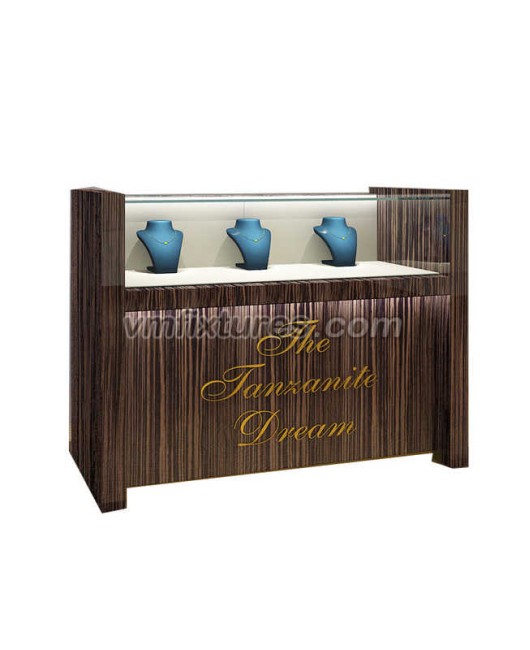 Luxury Creative Design Wooden Glass Jewelry Shop Display Counter Showcase