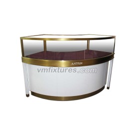 Luxury White Circular Jewelry Shop DIsplay Counter Design