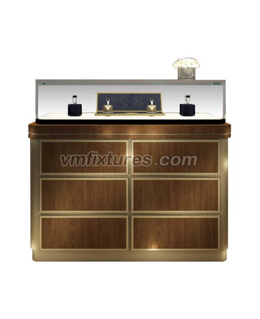 Custom Creative Design Wooden Glass Jewellery Shop Display Cabinet