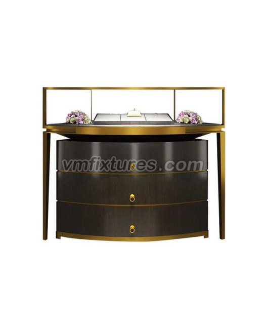 Luxury Creative Design Wooden Glass Jewelry Showroom Counter For Sale