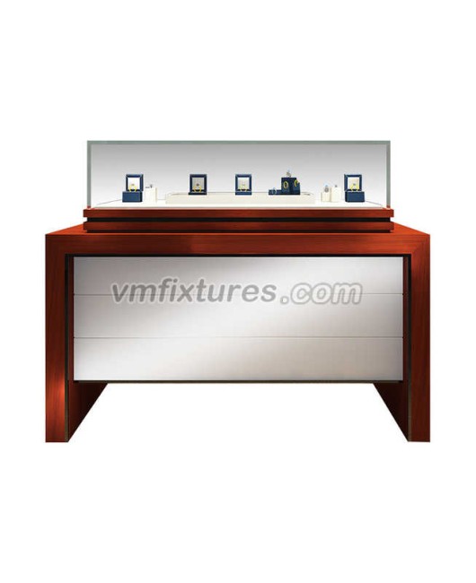 Commercial Retail Wooden Glass Jewellery Showcase Display Counter For Sale