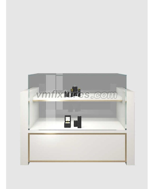 Luxuriöser Holz-Schmuckladen-Glas-Display-Theken-Schaukasten-Einzelhandels-Schmuck-Display-Zähler zum Verkauf