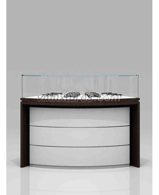 Custom Luxury Creative Design Wooden Glass Optical Shop Display Counter