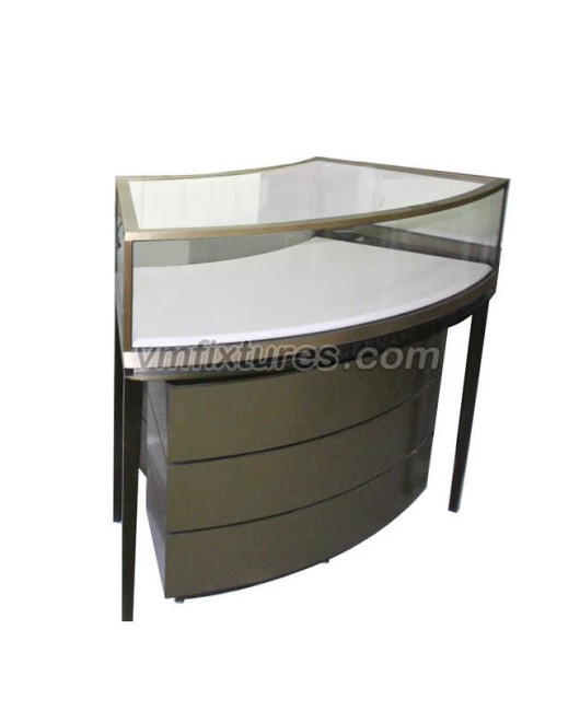 Luxury Creative Design Wooden Glass Jewelry Shop Display Showcase With Floor Cabinet 