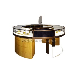 Luxury Creative Design Round Glass Jewelry Showroom Display Counter 