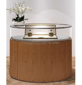 Creative Design Oval Wooden Retail Store Free Standing Jewelry Display Counter