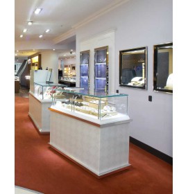 Commercial Modern Custom Luxury White Wodden Jewellery Counter Showcase