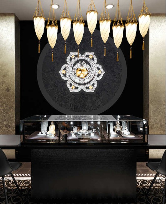 Luxury Modern Custom Retail Black Wooden Jewelry Counter Display Showcase