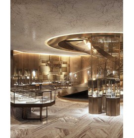 Modern Custom Retail Wooden Jewelry Store Interior Design