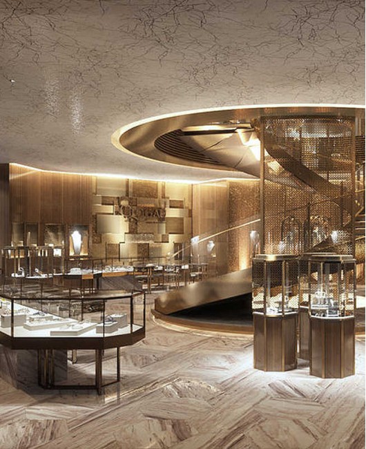 Modern Custom Retail Wooden Jewelry Store Interior Design