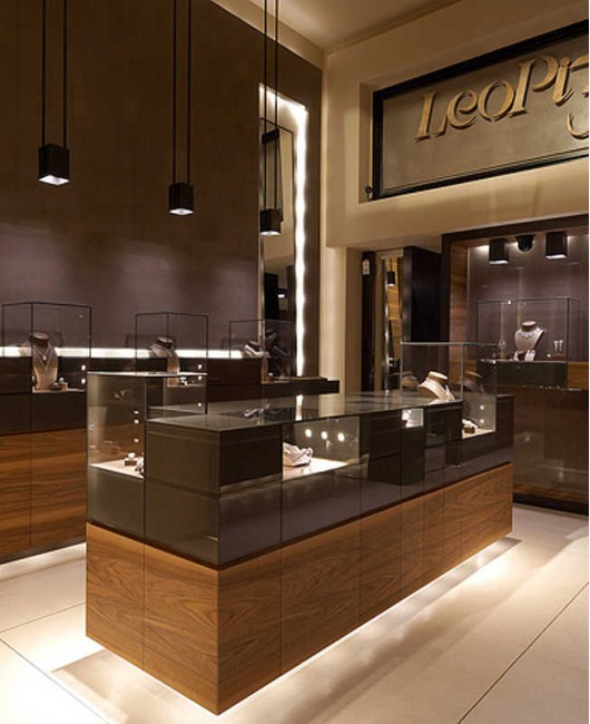 Modern Custom Retail Wooden Jewellery Showroom Counter Designs