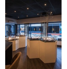 Luxus Kreatives Design Holz Glas Schmuck Shop Display Theke Vitrine