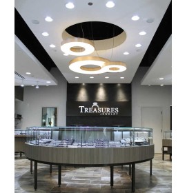 Commercial Modern Custom Retail Round Diamond Jewellery Display Furniture Design for Jewellery Shop