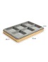 Luxury Gold Trim Light Gray Velvet Grid Jewelry Display Tray For Sale