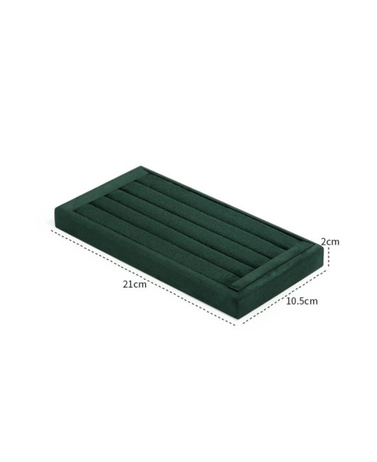 Popular Dark Green Velvet Ring Display Tray For Sale