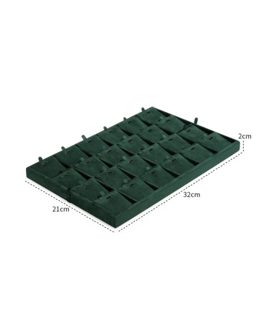 Popular New Dark Green Velvet Jewelry Pendant Necklace Tray For Sale