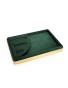 Luxury Gold Trim Green Velvet Jewelry Bangle Presentation Tray For Sale