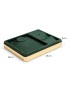 Luxury Gold Trim Green Velvet Jewelry Set Display Tray