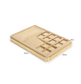 New Gold Trim Khaki Velvet Jewelry Display Tray For Sale