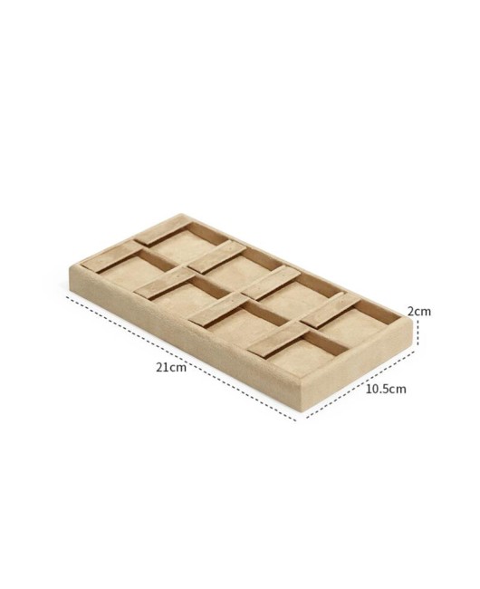 New Luxury Gold Trim Khaki Velvet Earring Display Tray For Sale