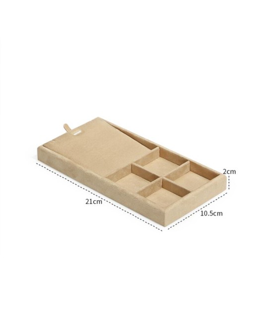 New Luxury Gold Trim Khaki Velvet Jewelry Display Tray For Sale