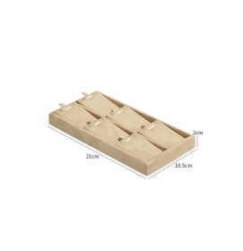 New Luxury Gold Trim Khaki Velvet Pendant Necklace Display Tray For Sale