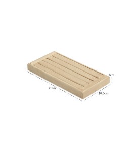 New Luxury Gold Trim Khaki Velvet Ring Display Tray For Sale