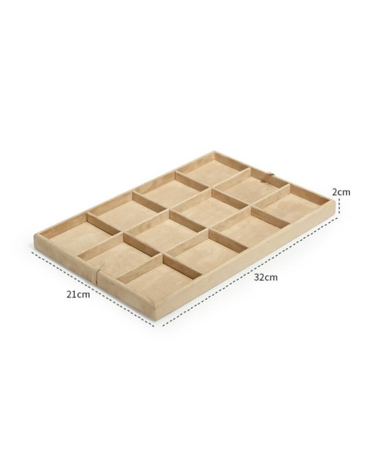 New Retail Gold Trim Khaki Velvet Bangle Display Tray For Sale