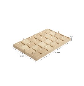 New Retail Gold Trim Khaki Velvet Pendant Necklace Display Tray For Sale
