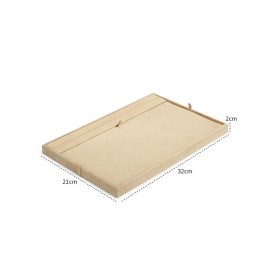 New Retail Gold Trim Khaki Velvet Presentation Tray For Sale