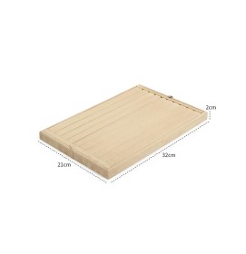 New Retail Gold Trim Khaki Velvet Ring Display Tray For Sale