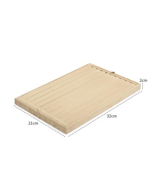 New Retail Gold Trim Khaki Velvet Ring Display Tray For Sale