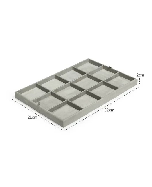Retail Light Gray Velvet Bangle Display Tray For Sale