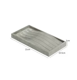 Retail Light Gray Velvet Jewelry Bracelet Tray For Sale