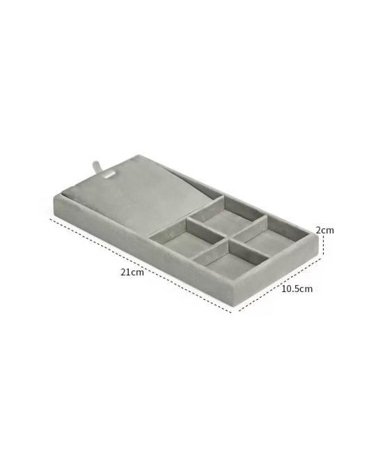 Retail Light Gray Velvet Jewelry Display Tray For Sale
