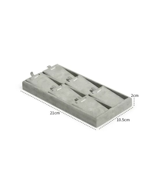 Retail Light Gray Velvet Jewelry Pendant Display Tray For Sale