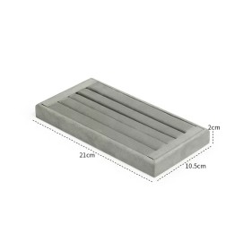 Retail Light Gray Velvet Jewelry Ring Display Tray For Sale