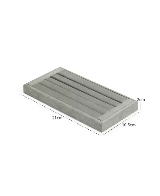 Retail Light Gray Velvet Jewelry Ring Display Tray For Sale