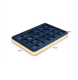 New Luxury Navy Blue Velvet Jewelry Earring Display Tray For Sale
