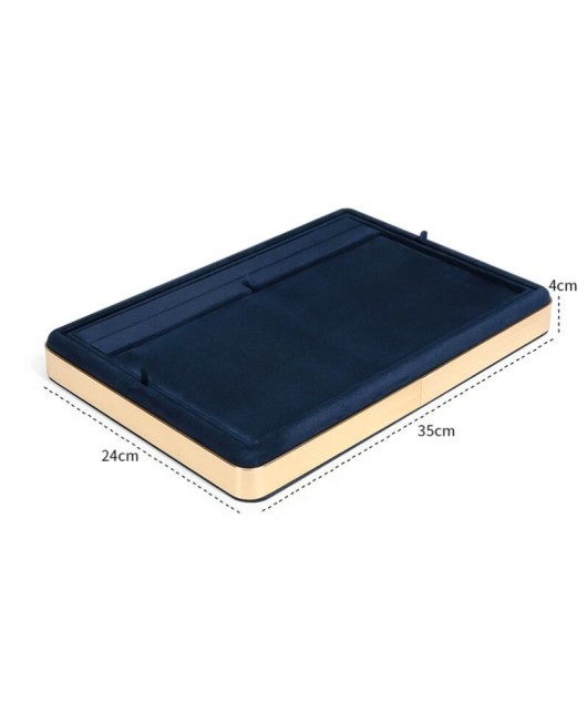 New Luxury Navy Blue Velvet Jewelry Presentation Tray For Sale