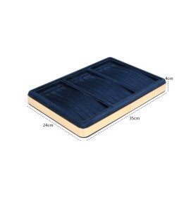 New Navy Blue Velvet Jewelry Bracelet Display Tray For Sale