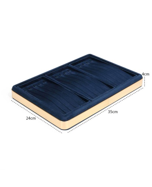 New Navy Blue Velvet Jewelry Bracelet Display Tray For Sale