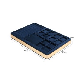 Popular Navy Blue Velvet Jewelry Display Tray For Sale