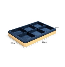 Khay trưng bày trang sức lưới nhung xanh navy viền vàng sang trọng đang được bán