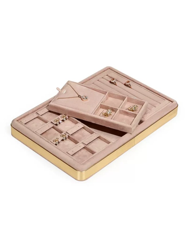 New Pink Velvet Jewelry Earrings Display Tray For Sale